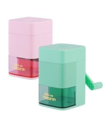 Temperówka ręczna na korbkę Macaron mix DELI. Wydawca: DELI. SmakLiter.pl Opakowanie Temperówka ręczna na korbkę Macaron mix DELI