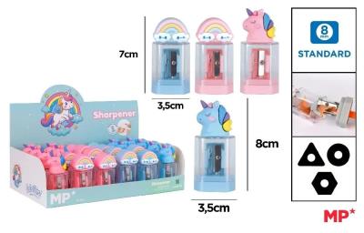 Temperówka z pojemnikiem - jednorożec/tęcza (24sz). Wydawca: MP Main Paper. SmakLiter.pl Opakowanie Temperówka z pojemnikiem - jednorożec/tęcza (24sz)