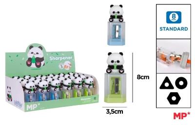 Temperówka z pojemnikiem - panda (24szt). Wydawca: MP Main Paper. SmakLiter.pl Opakowanie Temperówka z pojemnikiem - panda (24szt)