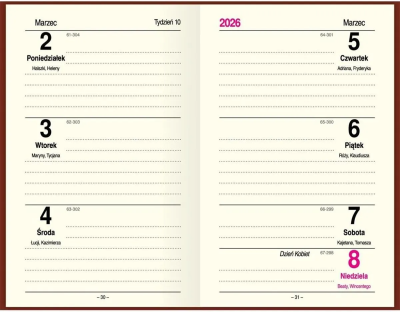 Okładka książki Terminarz 2026 B6 tygodniowy Premium Lux