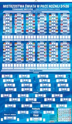 Okładka książki Terminarz meczów z naklejkami ścienny Mistrzostwa Świata w Piłce Nożnej 2026