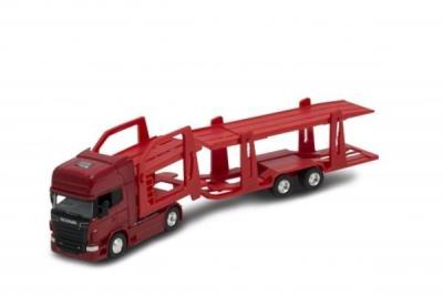 Tir Scania V8 R730 1:64 czerwona laweta WELLY. Wydawca: Welly. SmakLiter.pl Opakowanie Tir Scania V8 R730 1:64 czerwona laweta WELLY
