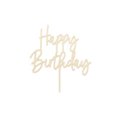 Topper drewniany Happy Birthday 16,5cm. Wydawca: PartyDeco. SmakLiter.pl Opakowanie Topper drewniany Happy Birthday 16,5cm
