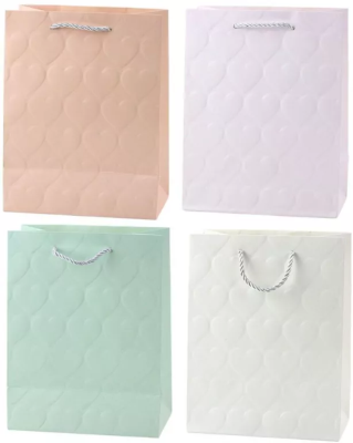 Opakowanie Torba prezentowa 23x18x10,5cm Serca pastel MIX