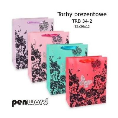 Opakowanie Torba prezentowa 32x26x12 MIX KOLORÓW
