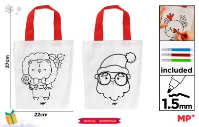 Opakowanie Torba świąteczna do malowania + flamastry - kotek