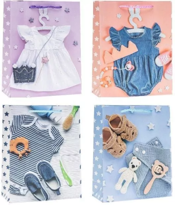 Opakowanie Torebka dziecięce brokat 18x24x8cm mix ROZETTE