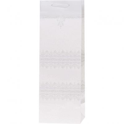 Opakowanie Torebka Lux 12x36x10cm brokat biała ROZETTE 12 szt