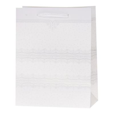Torebka Lux 14,5x15x6,5cm brokat biała ROZETTE. Wydawca: ROZETTE. SmakLiter.pl Opakowanie Torebka Lux 14,5x15x6,5cm brokat biała ROZETTE