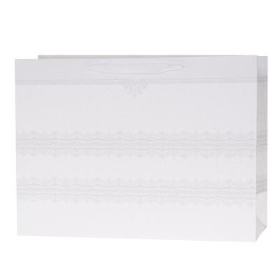 Opakowanie Torebka Lux z brokatem biała maxmax 55x40x20 (horyzont)