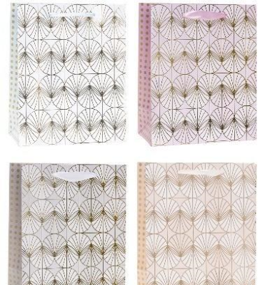 Opakowanie Torebka ozdobna 18x23x10cm hot-stamp mix ROZETTE