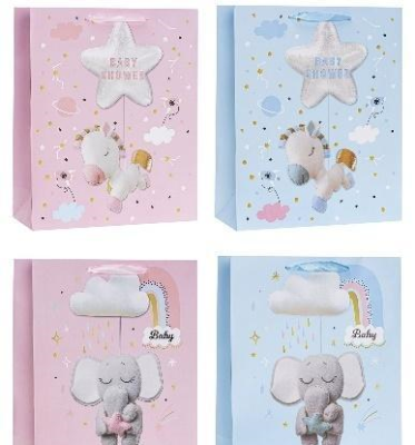 Opakowanie Torebka ozdobna 18x23x8cm dziecięce mix ROZETTE