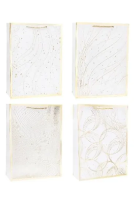 Opakowanie Torebka ozdobna 18x23x8cm hot-stamp mix ROZETTE