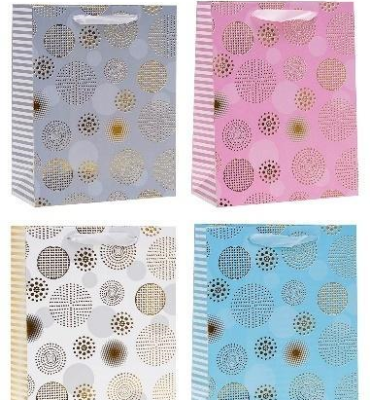 Opakowanie Torebka ozdobna 18x23x8cm hot-stamp mix ROZETTE