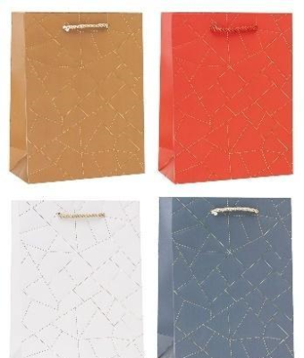 Opakowanie Torebka ozdobna 18x23x8cm hot-stamp mix ROZETTE