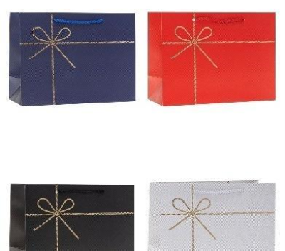 Opakowanie Torebka ozdobna 24x18x8cm hot-stamp mix ROZETTE