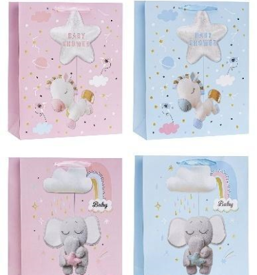 Opakowanie Torebka ozdobna 26x32x10cm dziecięce mix ROZETTE