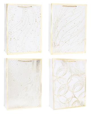 Opakowanie Torebka ozdobna 26x32x10cm hot-stamp mix ROZETTE