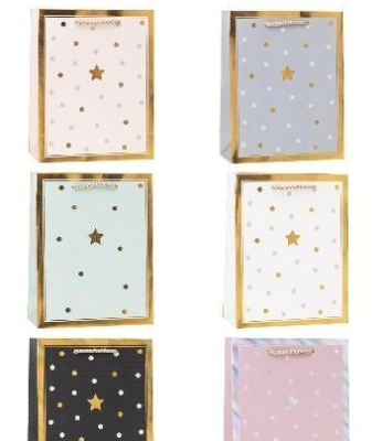 Opakowanie Torebka ozdobna 26x32x10cm hot-stamp mix ROZETTE