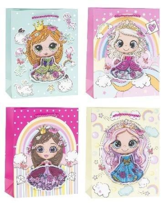 Opakowanie Torebka ozdobna 26x32x10cm hot-stamp mix ROZETTE