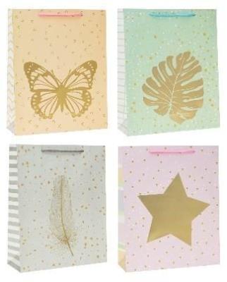 Opakowanie Torebka ozdobna 31x40x12cm hot-stamp mix ROZETTE