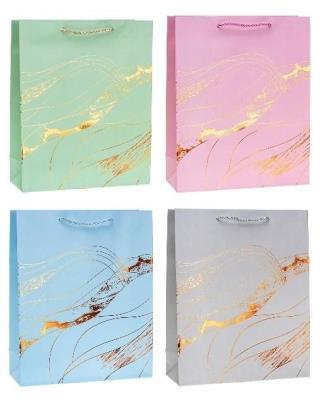 Opakowanie Torebka ozdobna 31x42x10cm hot-stamp mix ROZETTE