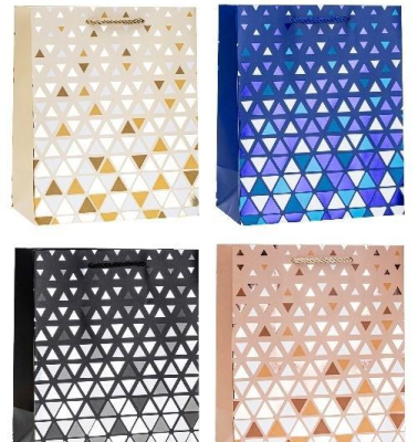 Opakowanie Torebka ozdobna 31x42x10cm hot-stamp mix ROZETTE 12 szt