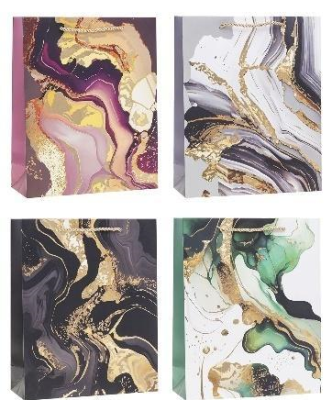 Opakowanie Torebka ozdobna 31x42x12cm hot-stamp mix ROZETTE
