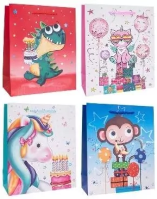 Opakowanie Torebka ozdobna 36x54x30cm szerokie dno mix