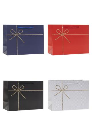 Opakowanie Torebka ozdobna 40x31x12cm hot-stamp mix ROZETTE 12 szt