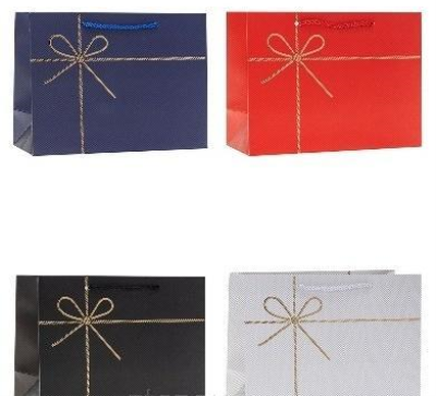 Opakowanie Torebka ozdobna 40x31x12cm hot-stamp mix ROZETTE