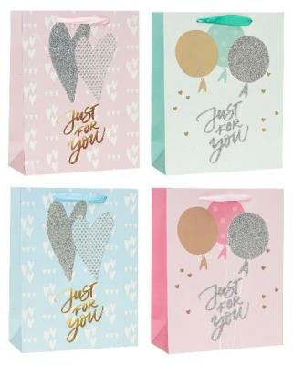 Opakowanie Torebka ozdobna brokat 18x23x8cm mix ROZETTE