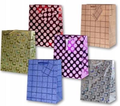 Opakowanie Torebka ozdobna brokat złocona PL-6 średnia mix