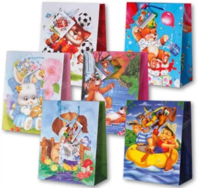 Opakowanie Torebka ozdobna laminowana PL-6 średnia dziecięce