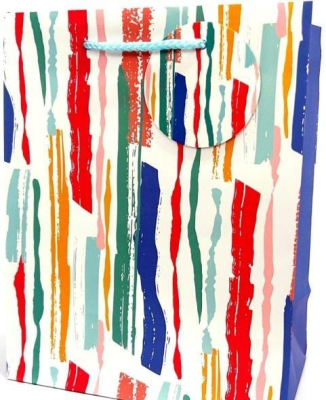 Opakowanie Torebka ozdobna matowa 18x23x10cm Paski