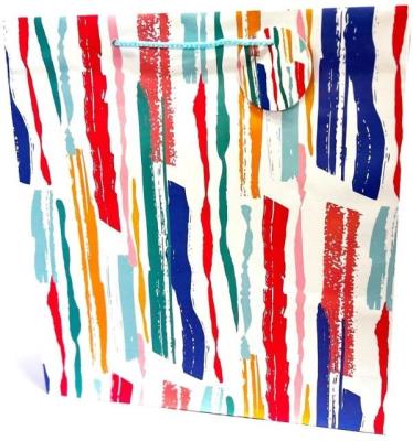 Opakowanie Torebka ozdobna matowa 35x37x12cm Paski