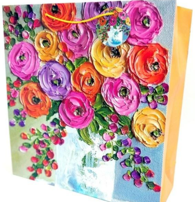 Opakowanie Torebka ozdobna matowa 35x37x12cm Pszczoły