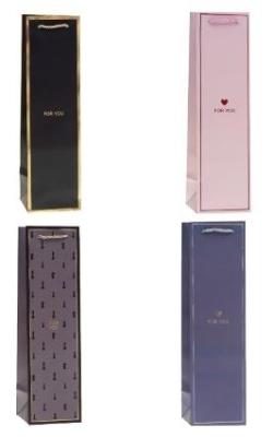 Opakowanie Torebka ozdobna na butelkę 11x38x11cm mix ROZETTE