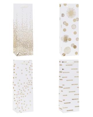 Opakowanie Torebka ozdobna na butelkę 12x35x9cm mix ROZETTE