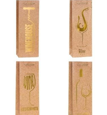 Opakowanie Torebka ozdobna na butelkę 12x35x9cm mix ROZETTE