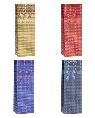 Opakowanie Torebka ozdobna na butelkę 12x35x9cm mix ROZETTE