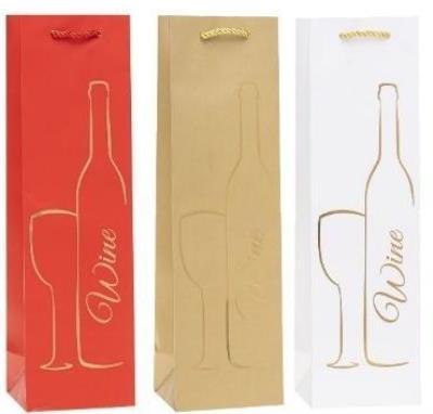 Opakowanie Torebka ozdobna na butelkę 12x36x9cm mix ROZETTE 1 szt