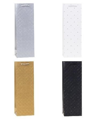 Opakowanie Torebka ozdobna na butelkę 12x36x9cm mix ROZETTE