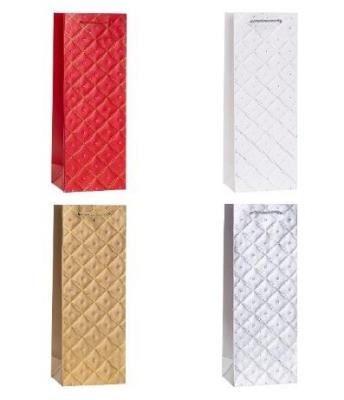 Opakowanie Torebka ozdobna na butelkę 12x36x9cm mix ROZETTE