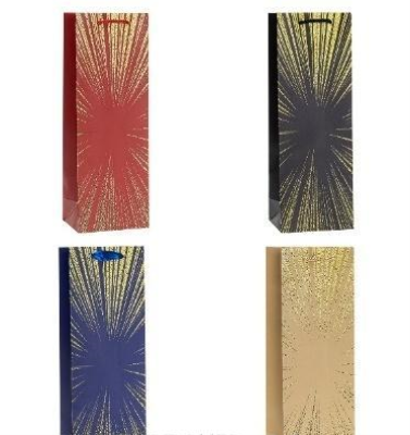 Opakowanie Torebka ozdobna na butelkę 12x36x9cm mix ROZETTE