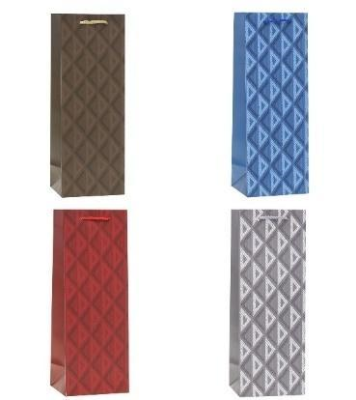 Opakowanie Torebka ozdobna na butelkę 12x36x9cm mix ROZETTE