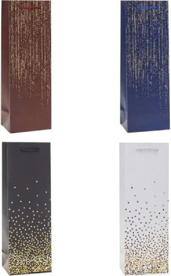 Opakowanie Torebka ozdobna na butelkę 12x36x9cm mix ROZETTE