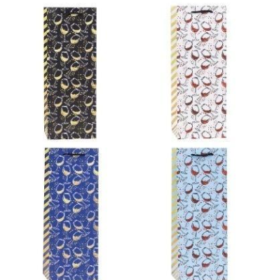 Opakowanie Torebka ozdobna na butelkę 12x36x9cm mix ROZETTE