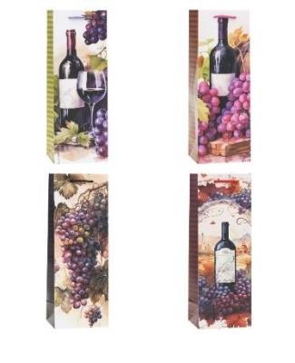 Opakowanie Torebka ozdobna na butelkę 12x36x9cm mix ROZETTE