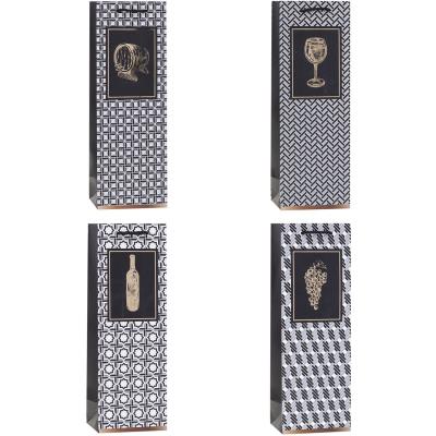 Opakowanie Torebka ozdobna na butelkę 12x36x9cm mix ROZETTE